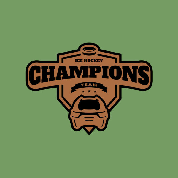 Champions Team Ice Hockey logo template Thumbnail