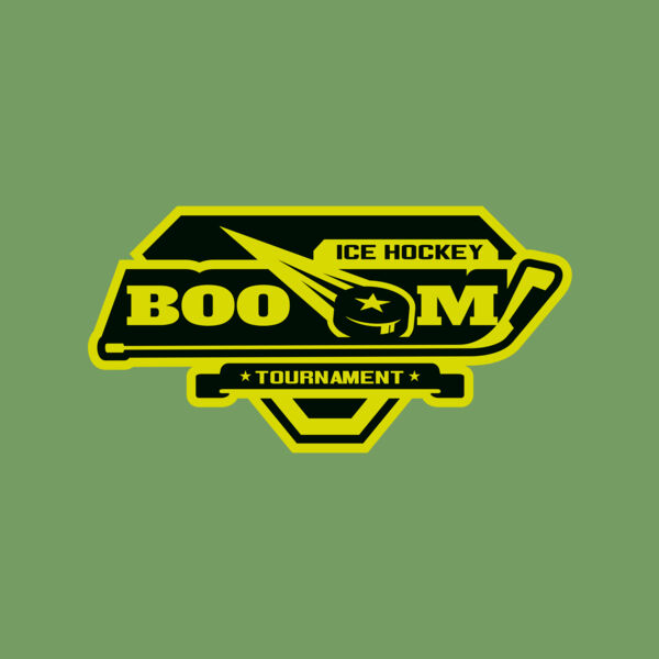 Boom Ice Hockey Tournament logo template Thumbnail