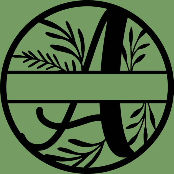 A Floral split monogram letters Thumbnail