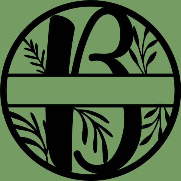 B Floral split monogram letters Thumbnail