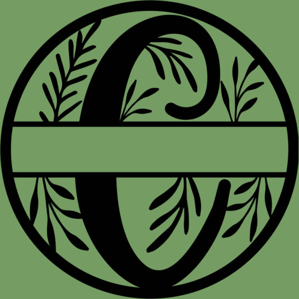 C Floral split monogram letters Thumbnail