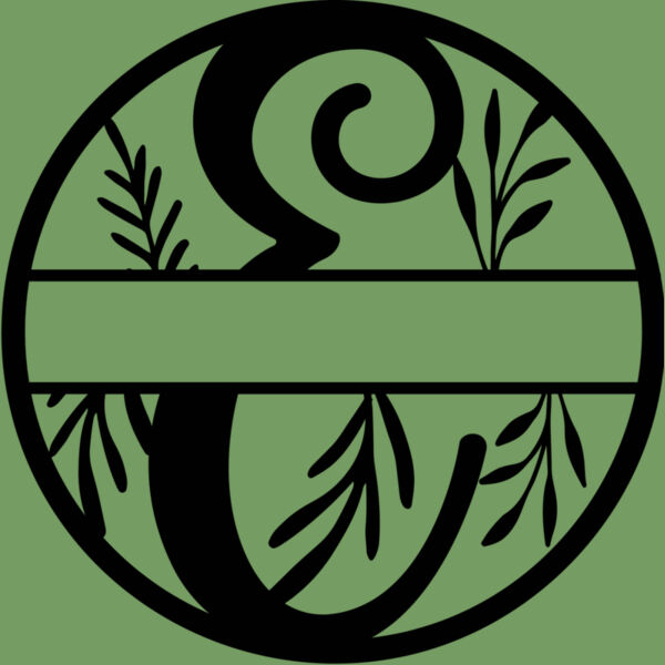 E Floral split monogram letters Thumbnail