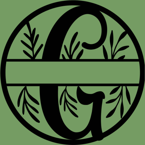 G Floral split monogram letters Thumbnail
