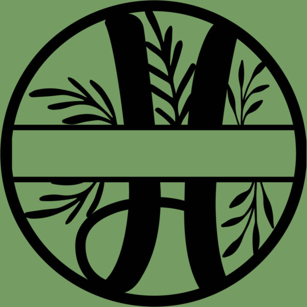 H Floral split monogram letters Thumbnail