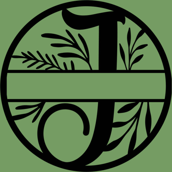 J Floral split monogram letters Thumbnail