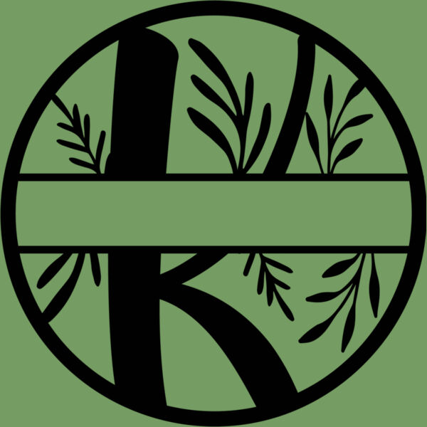 K Floral split monogram letters Thumbnail