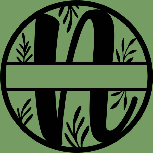 N Floral split monogram letters Thumbnail