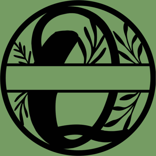 Q Floral split monogram letters Thumbnail