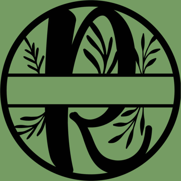 R Floral split monogram letters Thumbnail