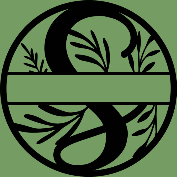 S Floral split monogram letters Thumbnail