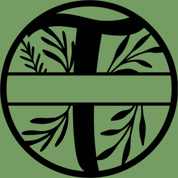 T Floral split monogram letters Thumbnail