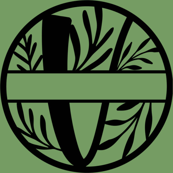 V Floral split monogram letters Thumbnail