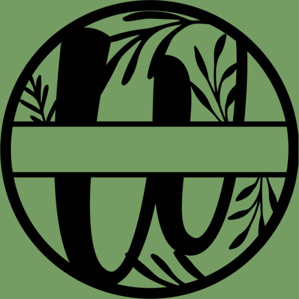 W Floral split monogram letters Thumbnail