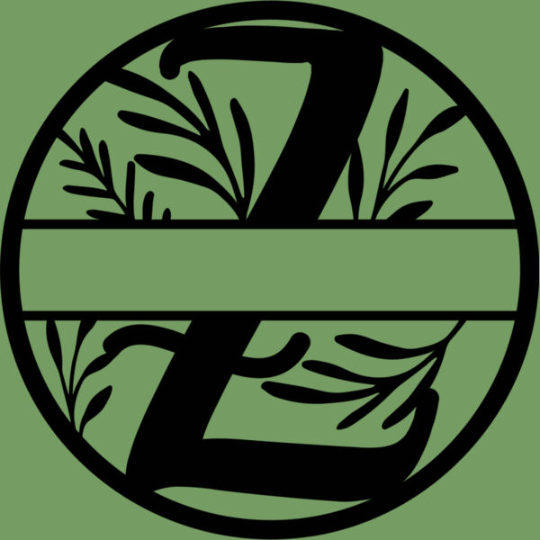 Z Floral split monogram letters Thumbnail